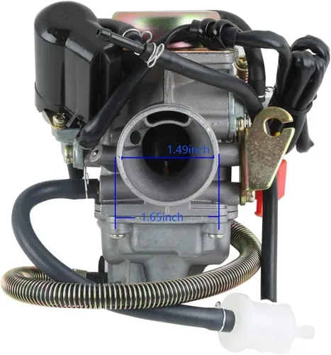Vista 2 de GY6 Carburador de 150 cc para Kazuma Taotao Roketa SunL Baja Eagle ATV Go Kart motocicleta Scooter 4 tiempos GY6 125cc 150cc 152QMI 152QMJ 157QMI