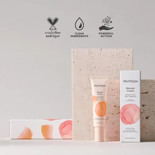 Vista 5 de Mad Hippie Crema contra imperfecciones: tratamiento para manchas de acné con ácido salicílico al 2% y árnica reductora de enrojecimiento, curcumina