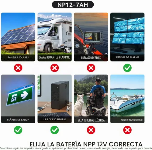 Vista 7 de NPP Batería AGM SLA recargable de 12V 7Ah con terminales F2, para UPS, sistema de alarma de seguridad, Verizon Fios Box, etc (2 piezas)
