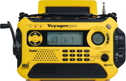 Vista 2 de Kaito Voyager Pro KA600 - Radio de emergencia digital solar con generador eléctrico, manivela giratoria, transmite AM, FM, LW, SW y NOAA, radio
