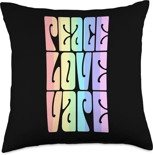 Vista 5 de Liquid Vape Peace Love Vape-Pastel Fashion - Almohada de 16 x 16 pulgadas, multicolor
