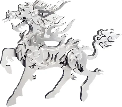 Vista 22 de Kits de modelo de metal 3D, rompecabezas de metal 3D de lobo mecánico, serie de animales de acero DIY, rompecabezas simples 3D, decoración