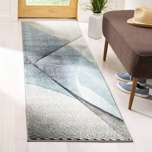 Vista 15 de SAFAVIEH Hollywood Collection - Alfombra decorativa de 2 pies 3 pulgadas x 4 pies, beige y azul, diseño moderno de mediados de siglo, no desprende
