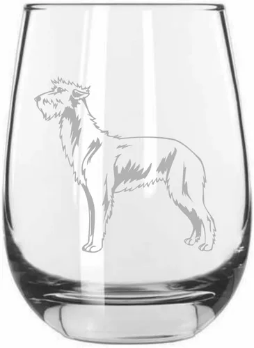 Vista 106 de Shar Pei (chino) - Vaso de vino sin tallo grabado para perro, 15.25 onzas