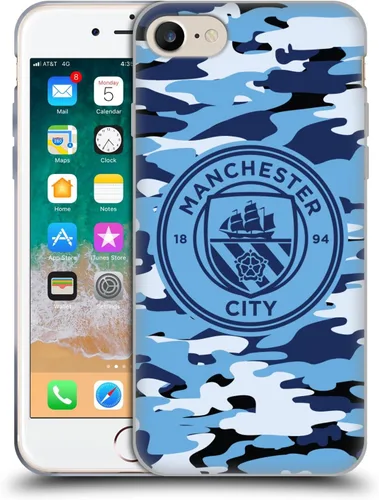 Vista 263 de Head Case Designs Funda de gel con licencia oficial del Manchester City Man City FC Blue Moon Badge Camou [protección de grado militar] compatible