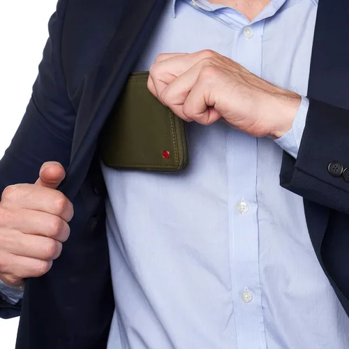 Vista 6 de Alpine Swiss Logan - Cartera plegable con cremallera para hombre o mujer, seguridad RFID, viene en una caja de regalo, cartera Rfid, talla única
