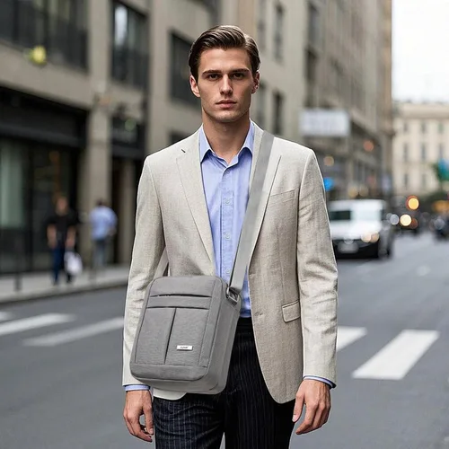 Vista 3 de KL928 Bolsa de mensajero para hombre Bolso cruzado de hombro, bolsa de viaje para hombre, bolso casual para trabajo y negocios