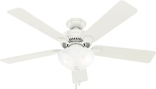 Vista 12 de Hunter Ventilador de techo para interiores de 44 pulgadas con luz LED - Ventilador de techo blanco con cadena de tracción, para dormitorio, sala