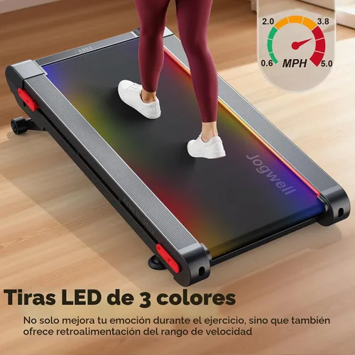 Vista 5 de Jogwell Walking Pad Treadmill with 12%/20% Auto Incline, 43"x18" Extra-Wide