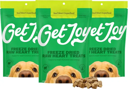 Vista 17 de Get Joy Golosinas liofilizadas 100% de corazón de res para perros, 4 onzas Carne de órgano de un solo ingrediente, complemento de comida cruda