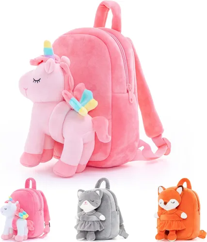 Vista 16 de Lazada Mochila para niños pequeños, juguetes de animales de peluche, mochila pequeña, color gris, 9.5 pulgadas