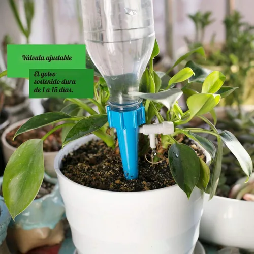 Vista 5 de GIHENHAO Paquete de 24 picos de riego automático para plantas, riego automático de plantas en interiores, dispositivos de riego por goteo ajustables
