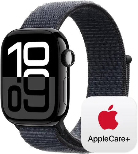 Vista 27 de Apple Watch Series 10 [GPS 42 mm] Smartwatch con caja de aluminio negro brillante y correa deportiva negra - M/L. Rastreador de fitness, aplicación