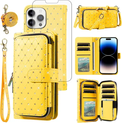 Vista 35 de Funda para teléfono iPhone 6 6S con cremallera y protector de pantalla con protector de pantalla, correa de cordón cruzado, ranura para iPhone 6 Six