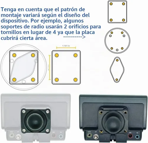 Vista 4 de LycoGear Soporte para vasos de bebidas ELD de metal resistente compatible con radio satélite Ham CB Pro y todos los dispositivos de montaje