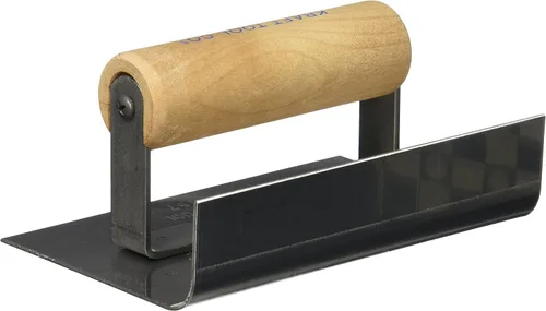 Vista 2 de Kraft Tool CF157 Herramienta de acera y acera de radio interior de 1/2 pulgada con mango de madera, 6 x 4 pulgadas