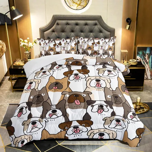 Vista 8 de QOOMO Edredón floral de gato tamaño Twin, juego de ropa de cama de gato rosa para niños, adolescentes y niñas, juego de ropa de cama de 3 piezas