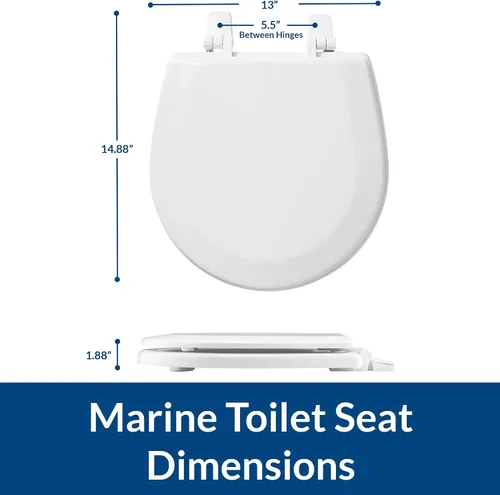Vista 4 de BEMIS TC50TTA MARINE - Asiento de inodoro pequeño hecho para barcos y caravanas, madera duradera, color blanco (paquete de 2)