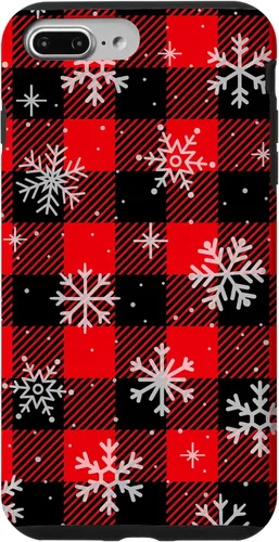 Vista 11 de iPhone 13 Copos de nieve caída nieve nieve Navidad invierno rojo cuadros caso
