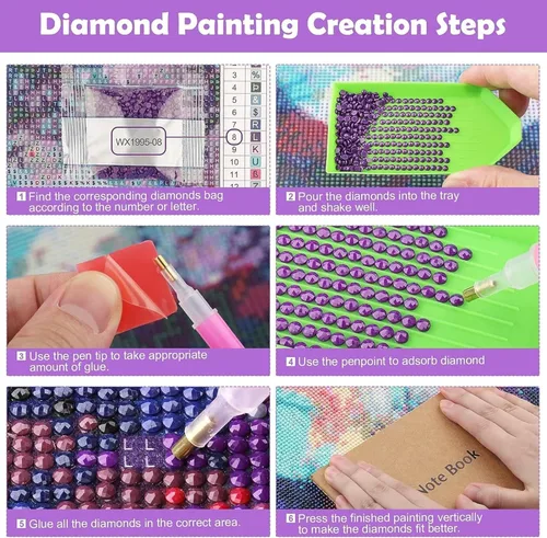 Vista 5 de Kits de pintura de diamantes 5D, nieve de invierno, arte de diamantes para pintar por números para adultos, 8 x 12 pulgadas, gran taladro completo