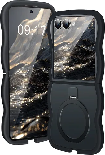 Vista 13 de Soporte magnético y marco ondulado: funda para Samsung Galaxy Z Fold 6 [compatible con MagSafe] [protección militar contra caídas] no amarillenta