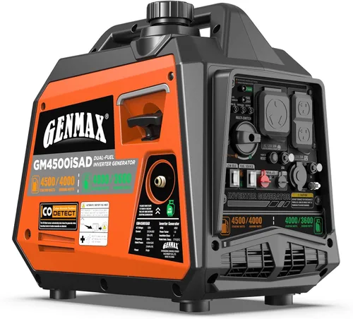 Vista 13 de GENMAX Generador portátil, motor portátil de combustible dual súper silencioso de 9000 W con capacidad paralela, arranque remoto/eléctrico, ideal