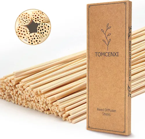 Vista 7 de TOMCENXI 100 varillas difusoras de junco, palos de madera de ratán natural de 10 pulgadas, repuestos de difusor, varillas de repuesto para difusor