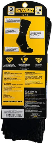 Vista 3 de DeWALT Calcetín de trabajo de mezcla de algodón para hombre 3 pares