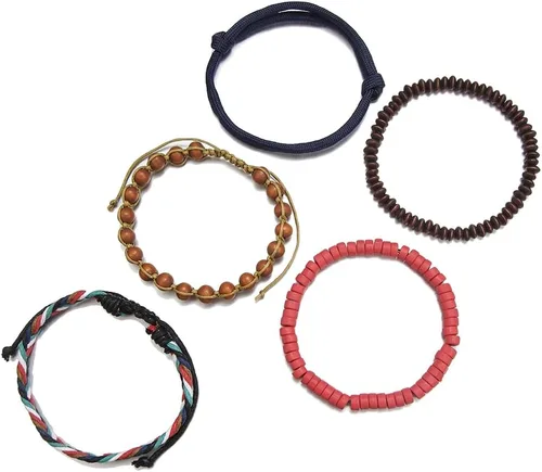 Vista 18 de Gothic Bracelet Adjustable Punk Braided Multilayer Grunge Set Beaded Bracelets Emo Metal Cuff Wrap Bracelets Stackable Meaningful Gift