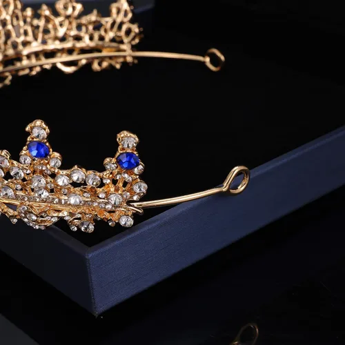 Vista 9 de Kamirola - Tiaras de corona para mujer, conjunto de tiara, aretes y collar de cristal para novia, fiesta de disfraces, Halloween, graduación