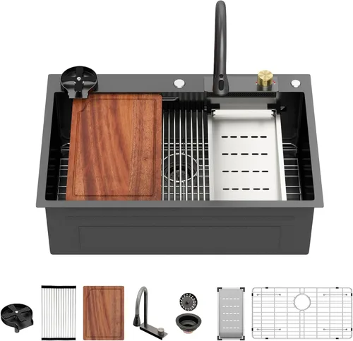 Vista 54 de Fregadero de cocina para exteriores 15 x 15 pulgadas, fregadero de bar de 15 x 15 pulgadas, fregaderos de cocina de acero inoxidable de calibre 16
