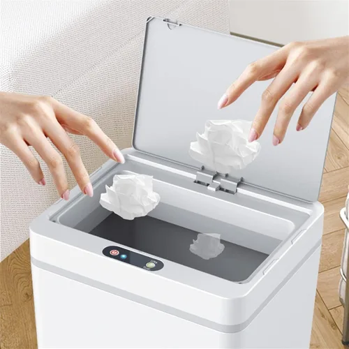 Vista 6 de TOMYEUS Cubo de basura automático con sensor de movimiento, cubo de basura eléctrico inteligente, cubo de basura para el hogar, cubo de basura