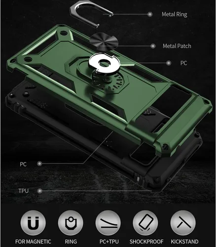 Vista 5 de Yiakeng Funda para Google Pixel 7: con protector de pantalla, fundas protectoras de grado militar con soporte de anillo de dedo para Pixel 7