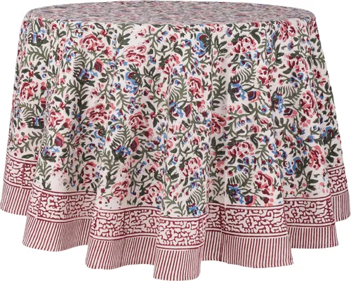 Vista 18 de ATOSII Mantel 100% algodón, Amara, floral, hecho a mano, rectangular, de lino, para cocina, comedor, fiestas, bodas, exteriores, picnics, Pascua