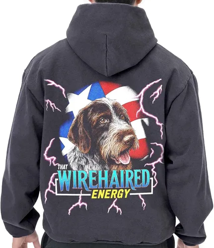 Vista 8 de U.S.A. Made German Wirehaired Pointer 100% Cotton Hoodie LA Apparel