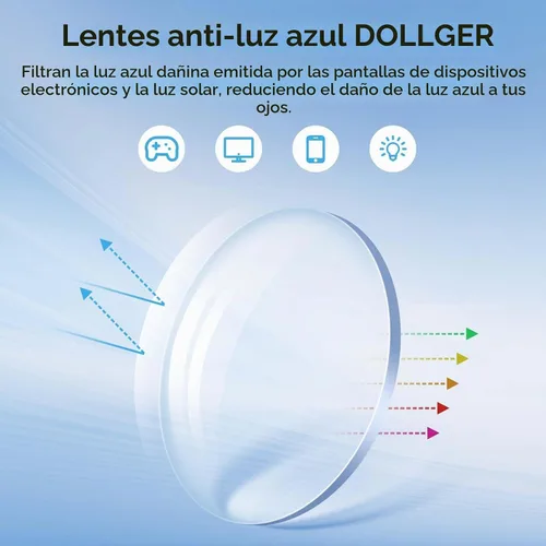 Vista 6 de Dollger Gafas de luz azul para mujer, lentes de bloqueo de luz azul, lentes retro cuadrados TR90