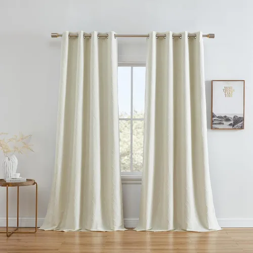 Vista 11 de HLC.ME Crawford - Paneles de cortina para tratamiento de ventanas, semitraslúcidos, para ventana de dormitorio y sala de estar, juego de 2 paneles