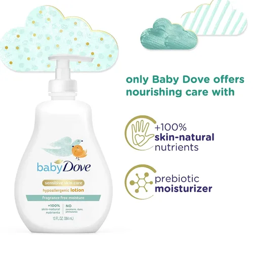 Vista 2 de Baby Dove Sensitive Moisture Loción facial y corporal de 13 onzas (paquete de 4)
