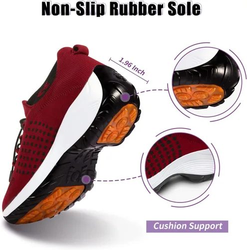 Vista 3 de STUNAHOME Zapatillas Ortopédicas Transpirables para Mujer Zapatos para Caminar Sin Cordones Zapatillas de Entrenamiento Cómodas Casuales para Mujer