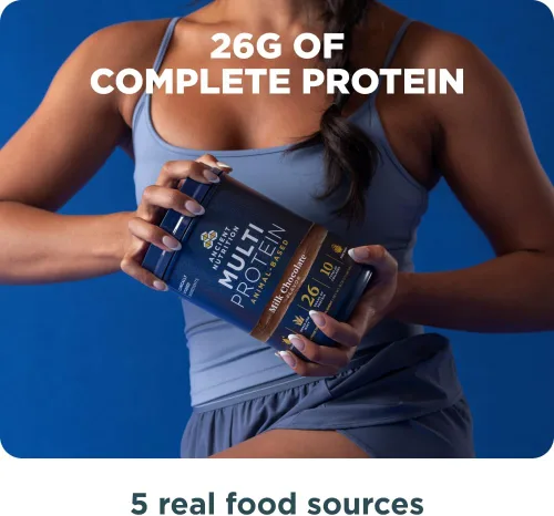 Vista 6 de Ancient Nutrition Polvo a base de animales multiproteínas, 0.86 onzas de proteína, suero alimentado con hierba, caldo de huesos, péptidos