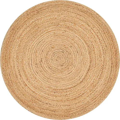 Vista 7 de Savi Home Alfombra de área tejida a mano de mezcla de lana y algodón 4x6', alfombra trenzada con textura tipo palomitas color marfil, alfombra suave