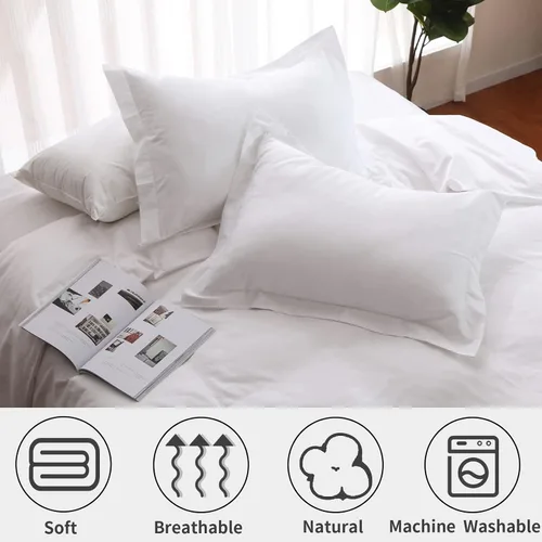 Vista 46 de Juego de funda de edredón Twin/Twin-XL, 100% algodón egipcio, juego de ropa de cama de 2 piezas - 1 funda de edredón (sin relleno) con 1 funda