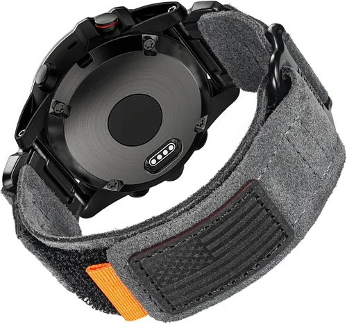 Vista 15 de Compatible con la Correa de Reloj Garmin, Correa Deportiva de Nylon Super Resistente con Diseño de Bucle Tejido, Banda de Reemplazo Dura