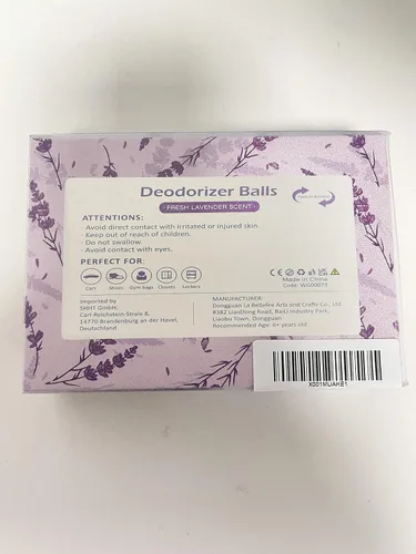 Vista 11 de Scent-Hi - Pelotas desodorantes para tenis de lavanda, paquete de 6 unidades, aroma natural, ambientador de zapatos, bolas giratorias, eliminador