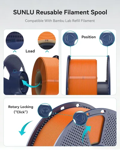 Vista 5 de SUNLU PLA+ 2.0 Filamento 0.07 in, paquete de carrete de 2.2 lbs, filamento de impresora 3D Pla Bundle-1kgx4-2230179