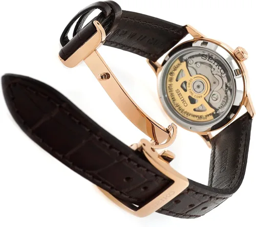 Vista 3 de SEIKO PRESAGE Automatic Ladies Cocktail 'Bellini' Rose Gold Watch SRP852J1