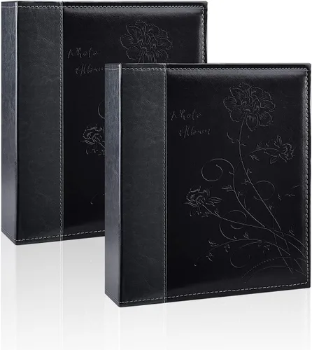 Vista 12 de Artmag Álbum de fotos de 5 x 7 pulgadas, con bolsillos transparentes para páginas transparentes, cubierta de piel, libro deslizante para álbum