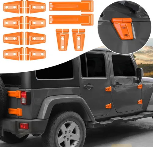Vista 8 de Hoolcar Bisagra de puerta del capó del motor, bisagra de la puerta trasera, cubierta de bisagra de puerta de ABS, accesorios para exteriores Negro