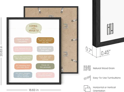 Vista 3 de Haus and Hues Carteles de salud mental – Póster de emociones psicología, pósteres de terapia para terapeuta, consejero de oficina, artículos