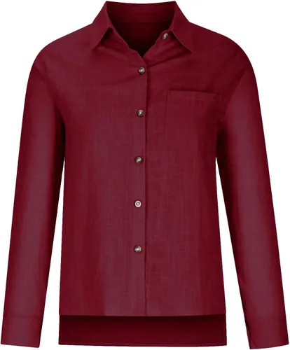Vista 32 de SMIDOW Camisa de algodón y lino con botones para mujer